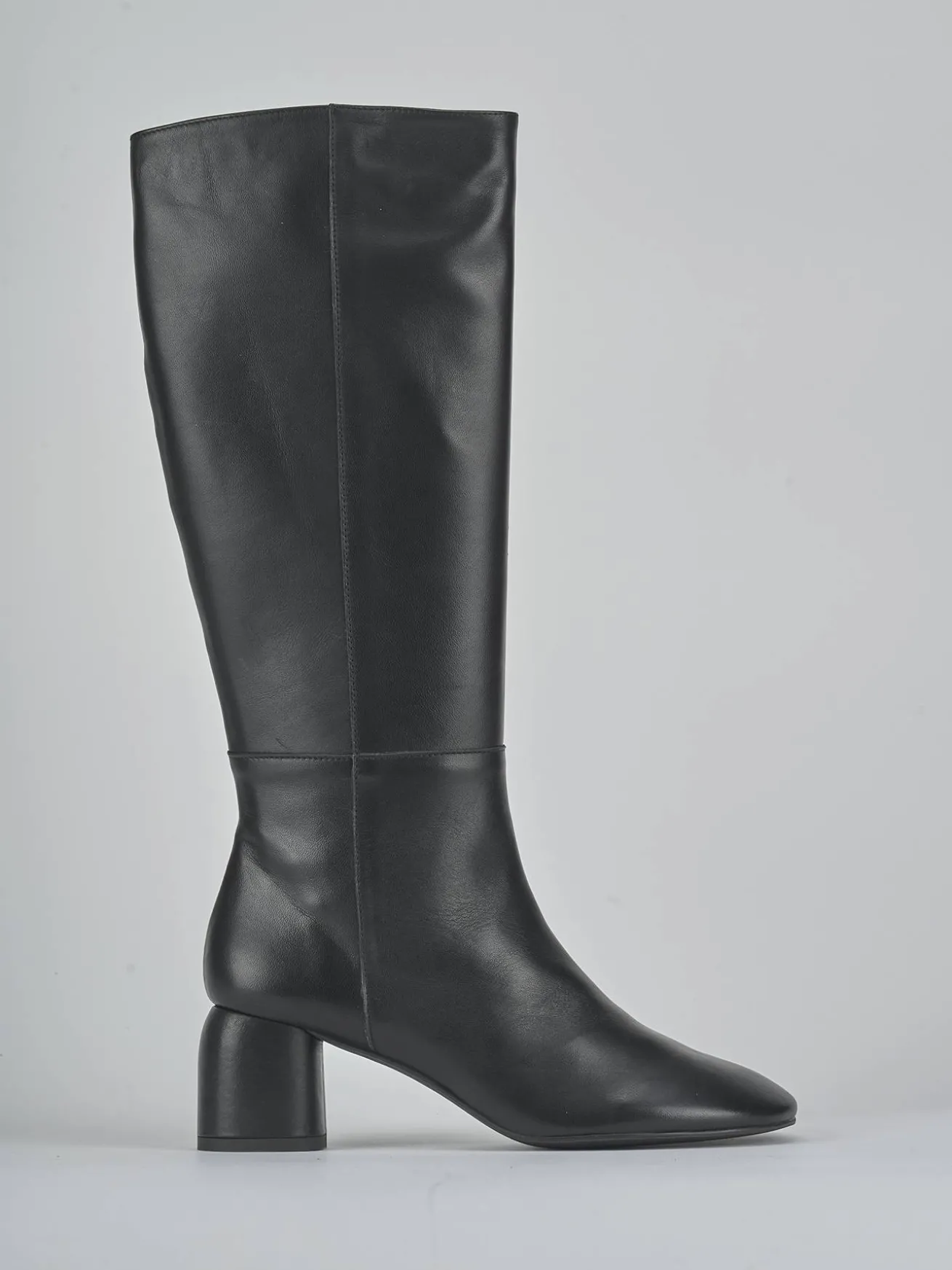 Stivali tacco 6cm pelle nero