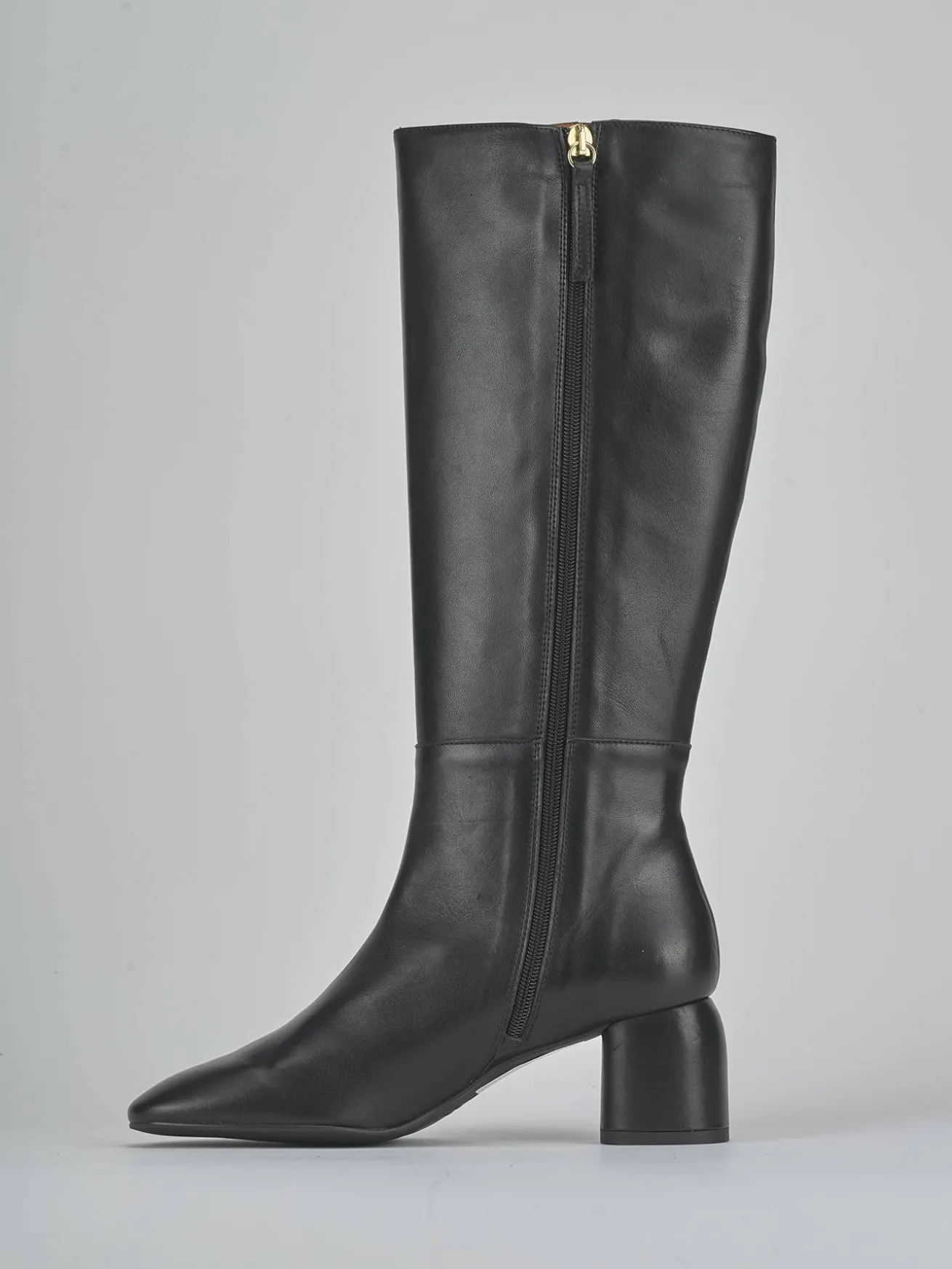 Stivali tacco 6cm pelle nero