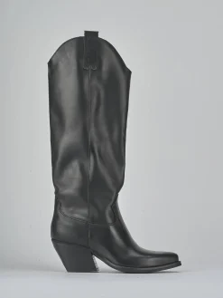 Stivali tacco 8cm pelle nero