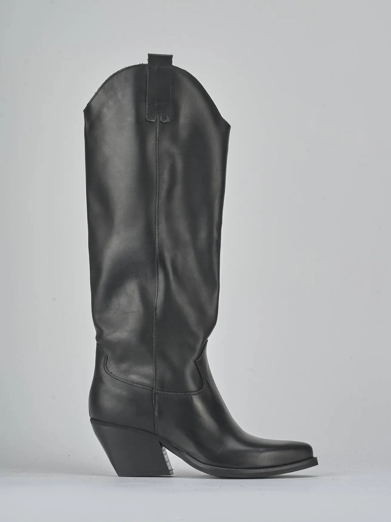 Stivali tacco 8cm pelle nero