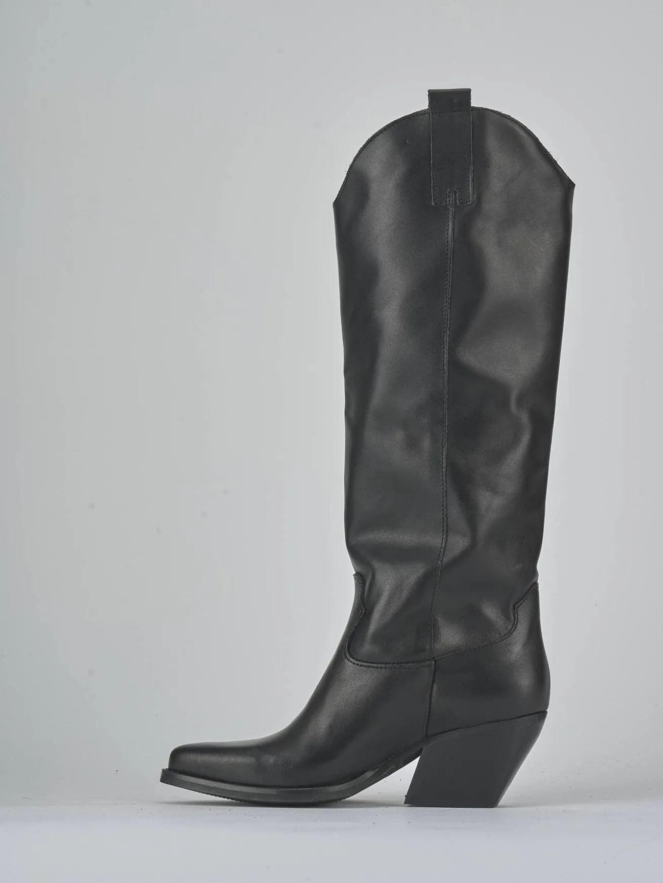 Stivali tacco 8cm pelle nero