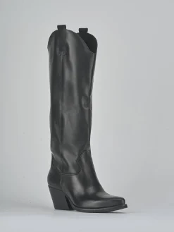 Stivali tacco 8cm pelle nero