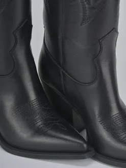 Stivali tacco 8cm pelle nero