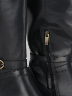 Stivali tacco 2cm pelle nero