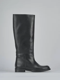 Stivali tacco 2cm pelle nero