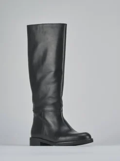 Stivali tacco 2cm pelle nero