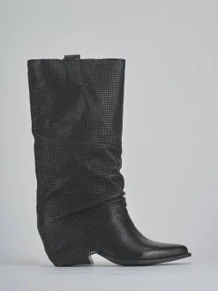 Stivali tacco 7cm pelle nero