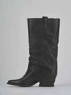 Stivali tacco 7cm pelle nero