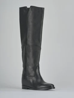 Stivali tacco 2cm pelle nero