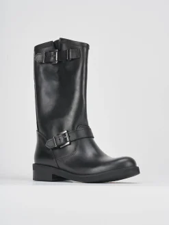 Stivali tacco 3cm pelle nero