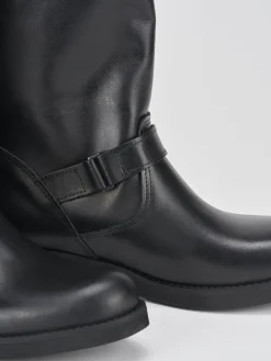 Stivali tacco 3cm pelle nero