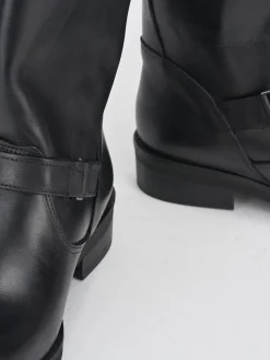 Stivali tacco 3cm pelle nero