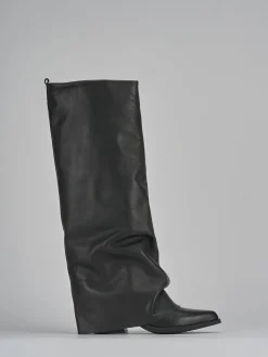 Stivali tacco 7cm pelle nero