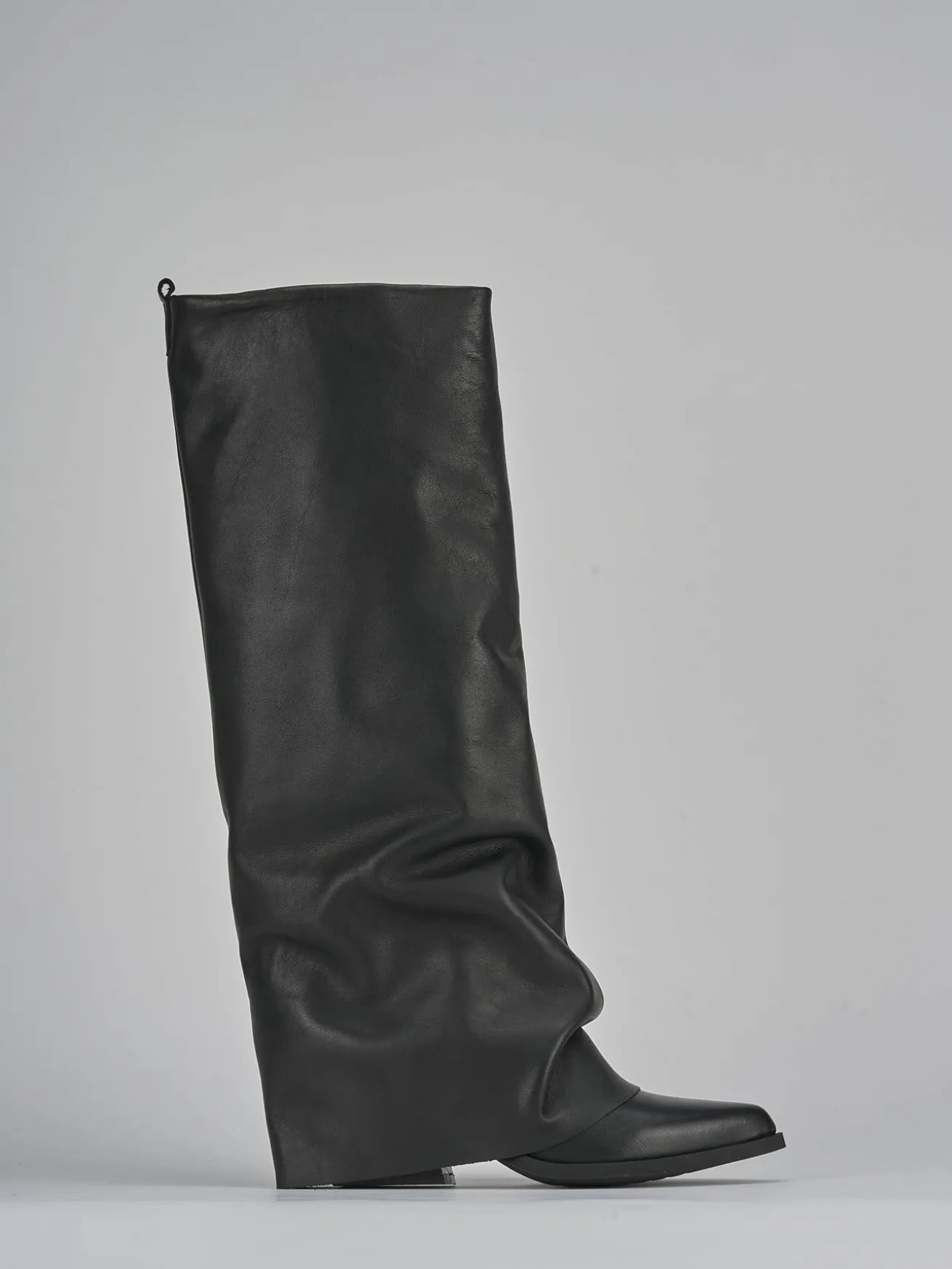 Stivali tacco 7cm pelle nero