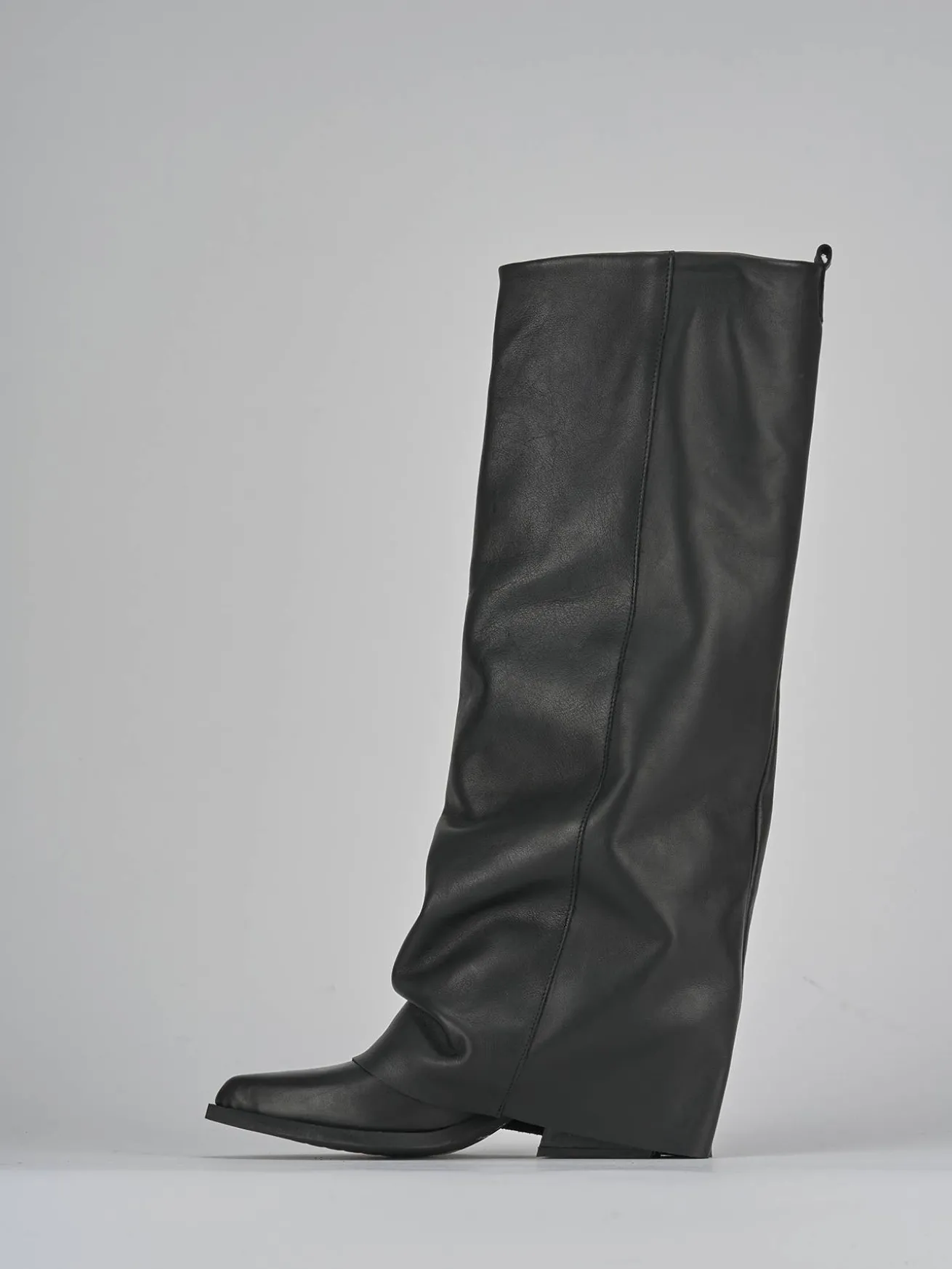 Stivali tacco 7cm pelle nero