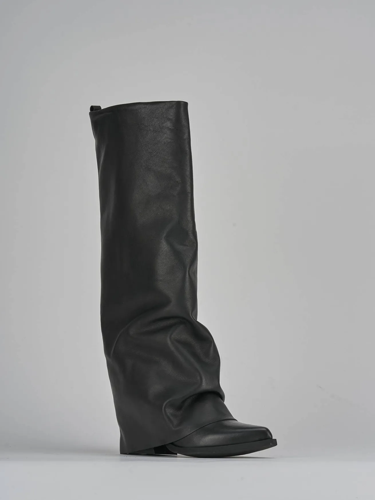 Stivali tacco 7cm pelle nero