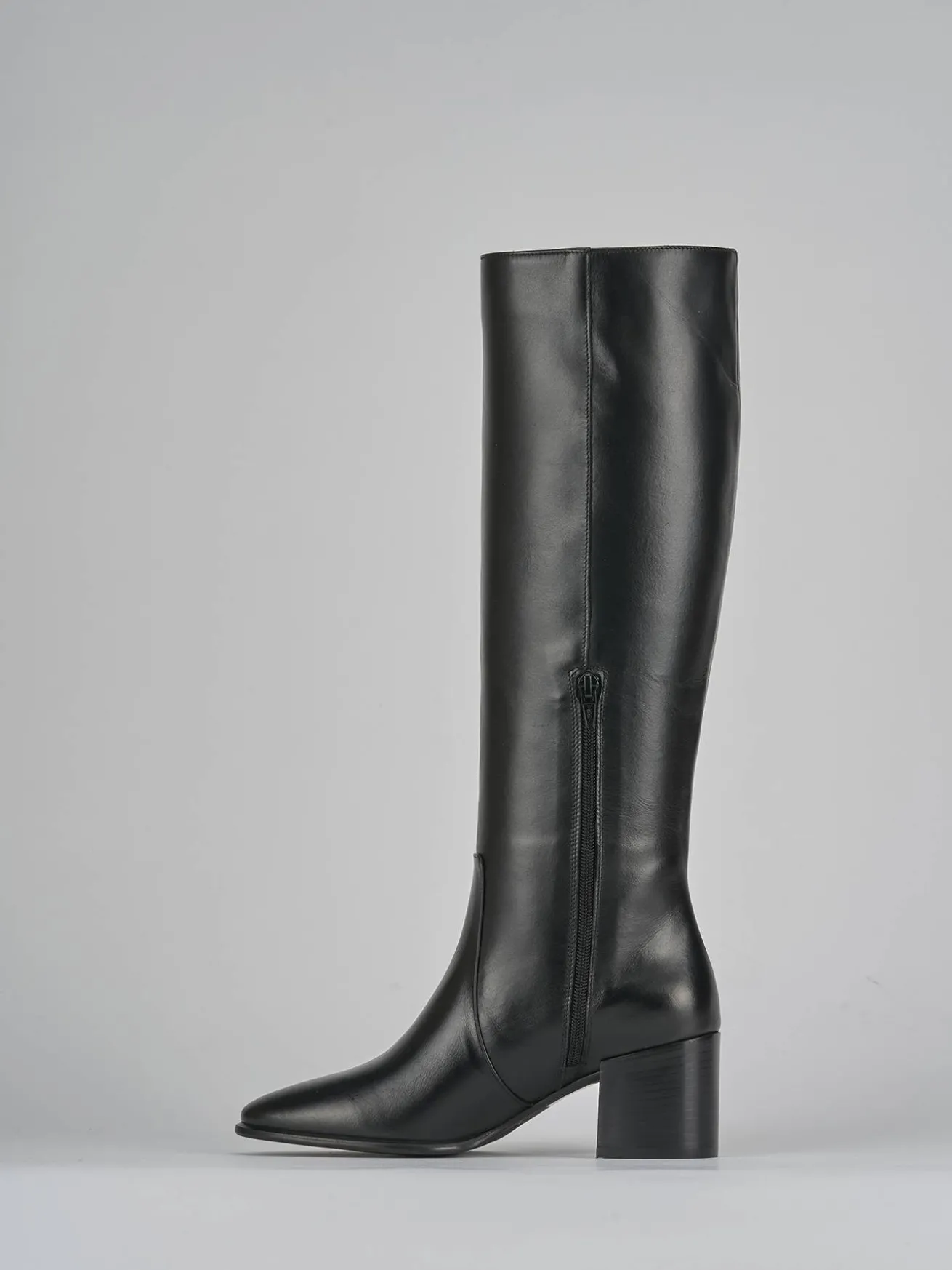 Stivali tacco 6cm pelle nero