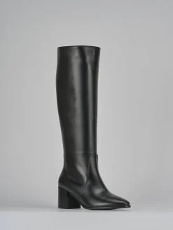 Stivali tacco 6cm pelle nero