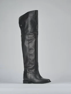 Stivali tacco 1cm pelle nero