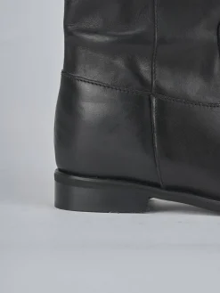 Stivali tacco 1cm pelle nero