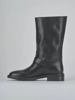 Stivali tacco 2cm pelle nero