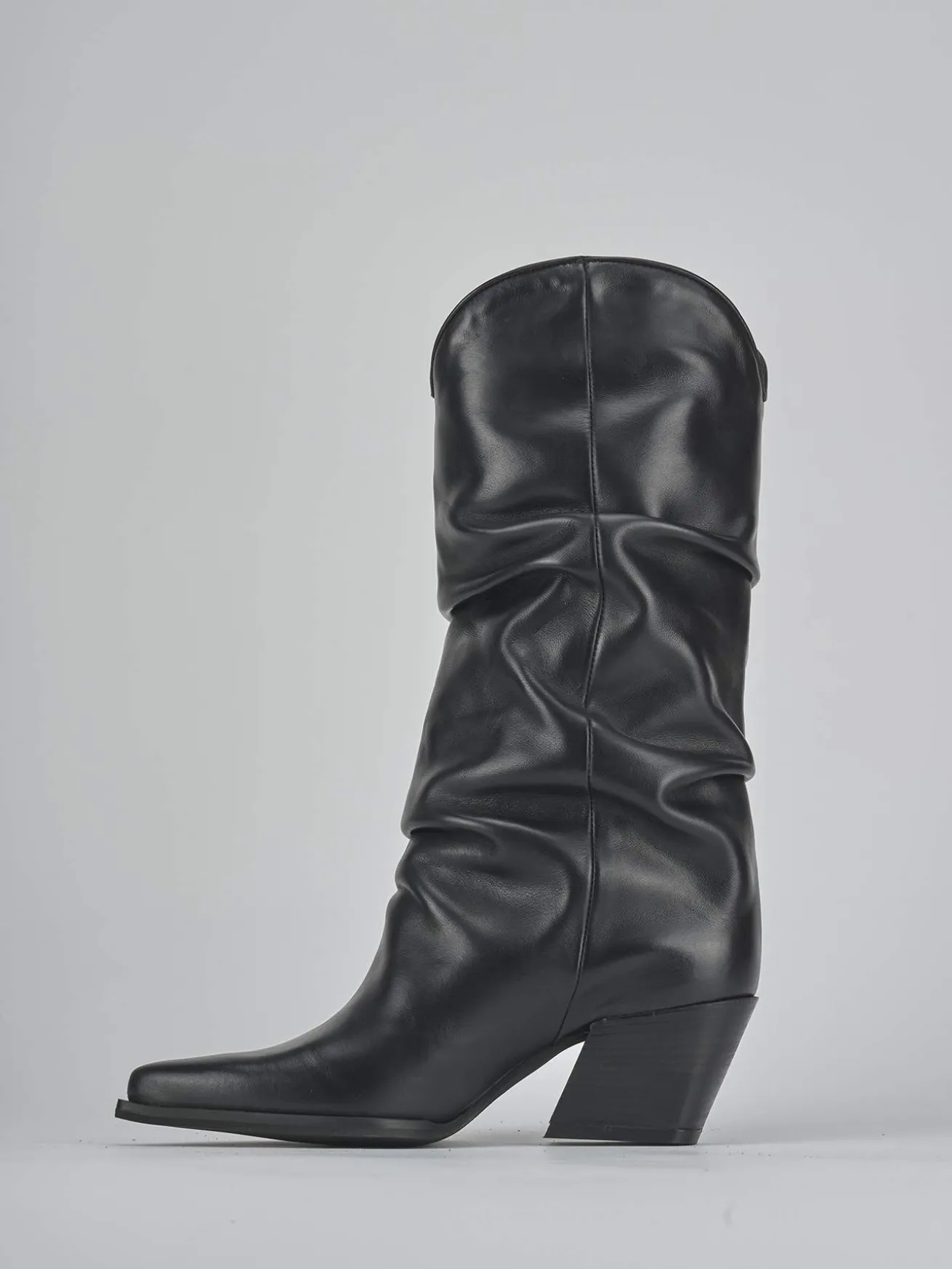 Stivali tacco 6cm pelle nero