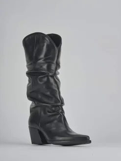 Stivali tacco 6cm pelle nero