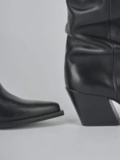 Stivali tacco 6cm pelle nero