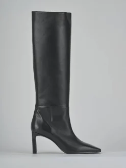 Stivali tacco 8cm pelle nero