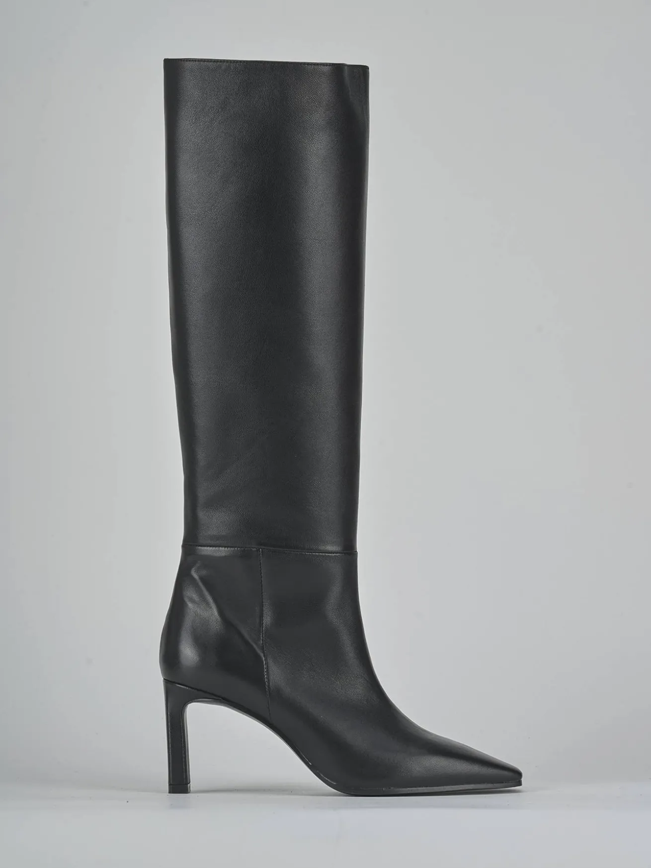 Stivali tacco 8cm pelle nero