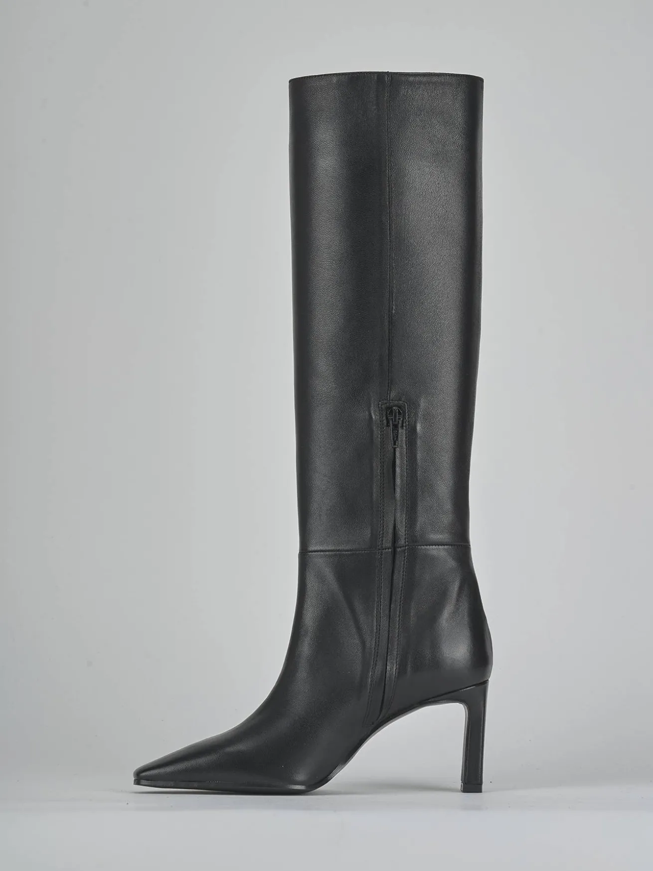 Stivali tacco 8cm pelle nero