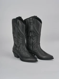 Stivali tacco 5cm pelle nero