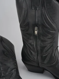 Stivali tacco 5cm pelle nero