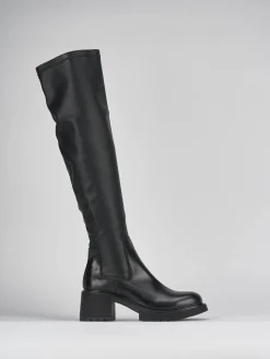 Stivali tacco 6cm pelle nero