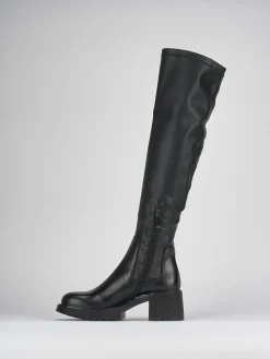 Stivali tacco 6cm pelle nero