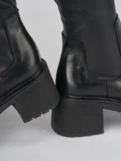 Stivali tacco 6cm pelle nero