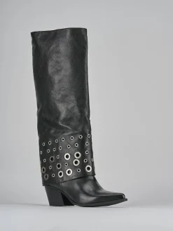 Stivali tacco 6cm pelle nero