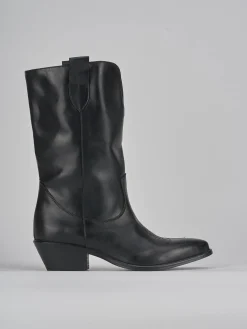 Stivali tacco 5cm pelle nero