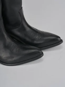 Stivali tacco 5cm pelle nero