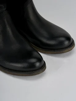 Stivali tacco 1cm pelle nero