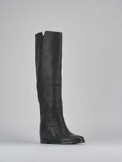 Stivali tacco 2cm pelle nero