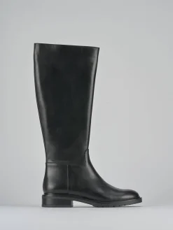 Stivali tacco 2cm pelle nero