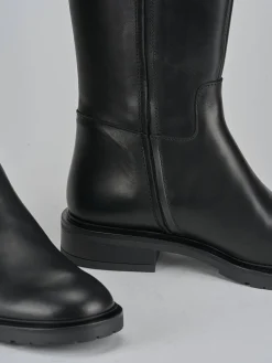 Stivali tacco 2cm pelle nero