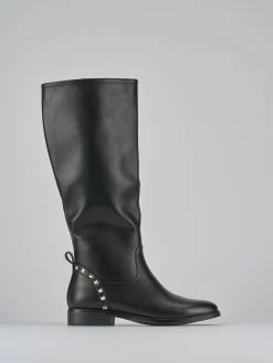 Stivali tacco 1cm pelle nero