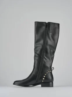 Stivali tacco 1cm pelle nero