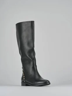 Stivali tacco 1cm pelle nero