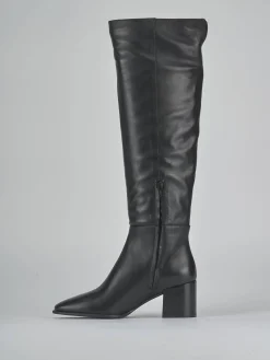 Stivali tacco 6cm pelle nero