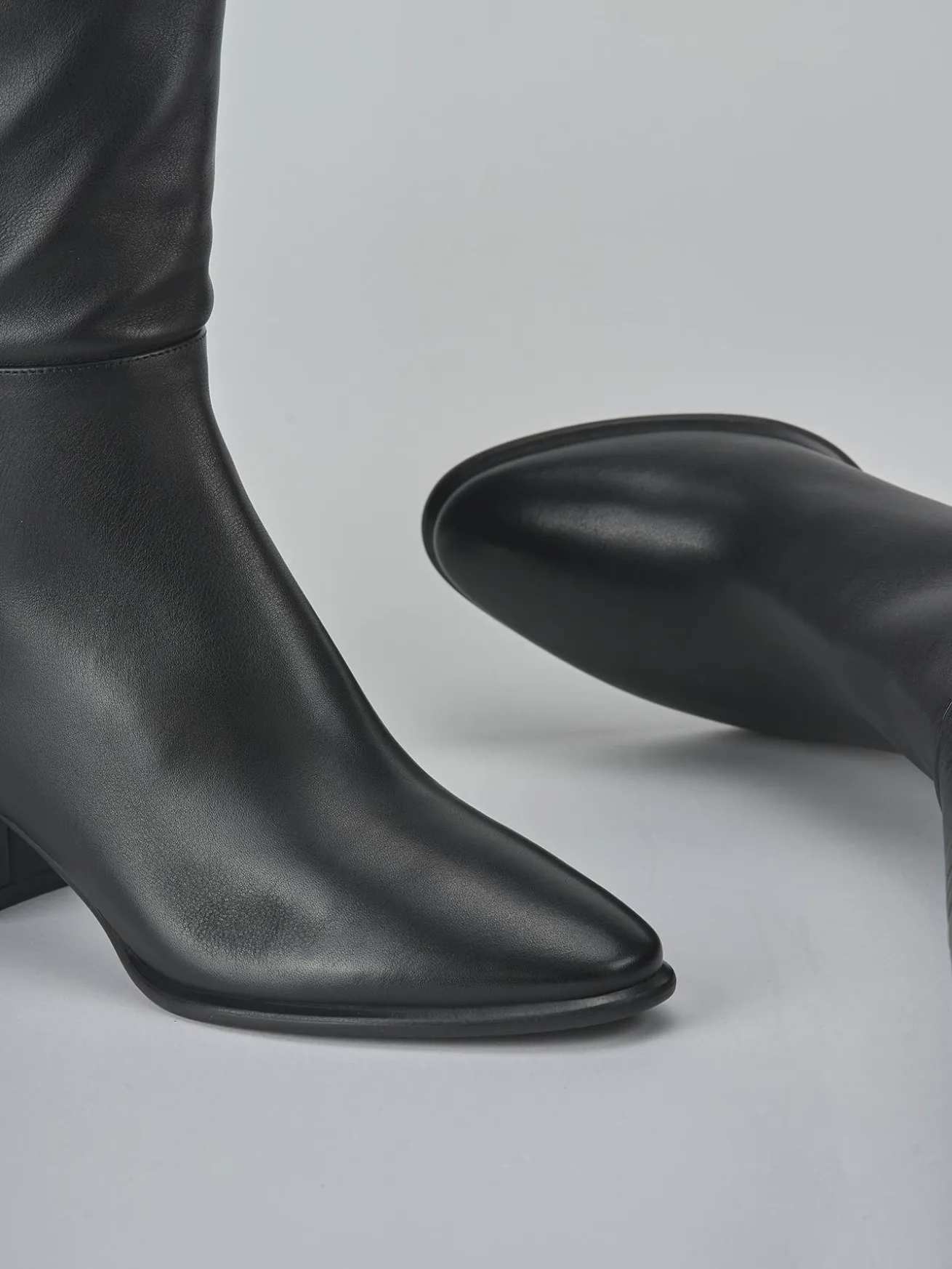 Stivali tacco 6cm pelle nero