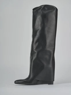 Stivali tacco 10cm pelle nero