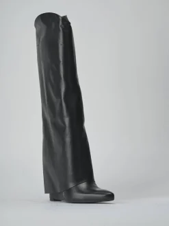 Stivali tacco 10cm pelle nero